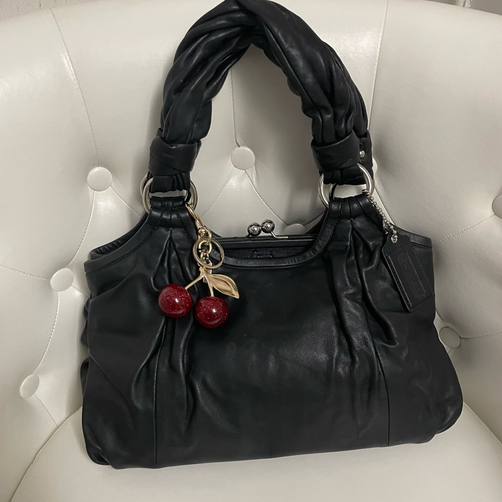 Coach Black Leather Shoulder Bag